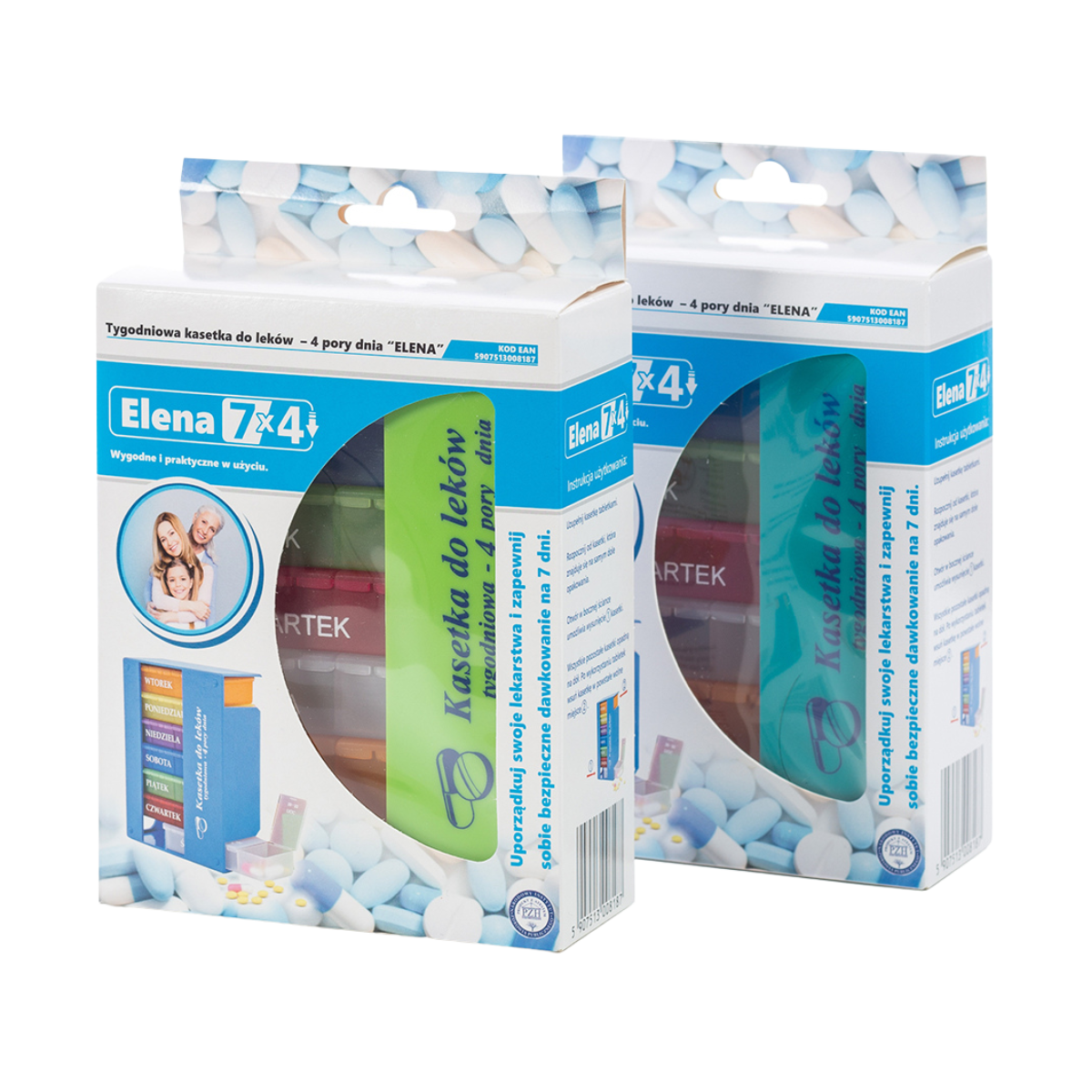 Kasetka tygodniowa na leki 4 pory dnia El-Comp Elena