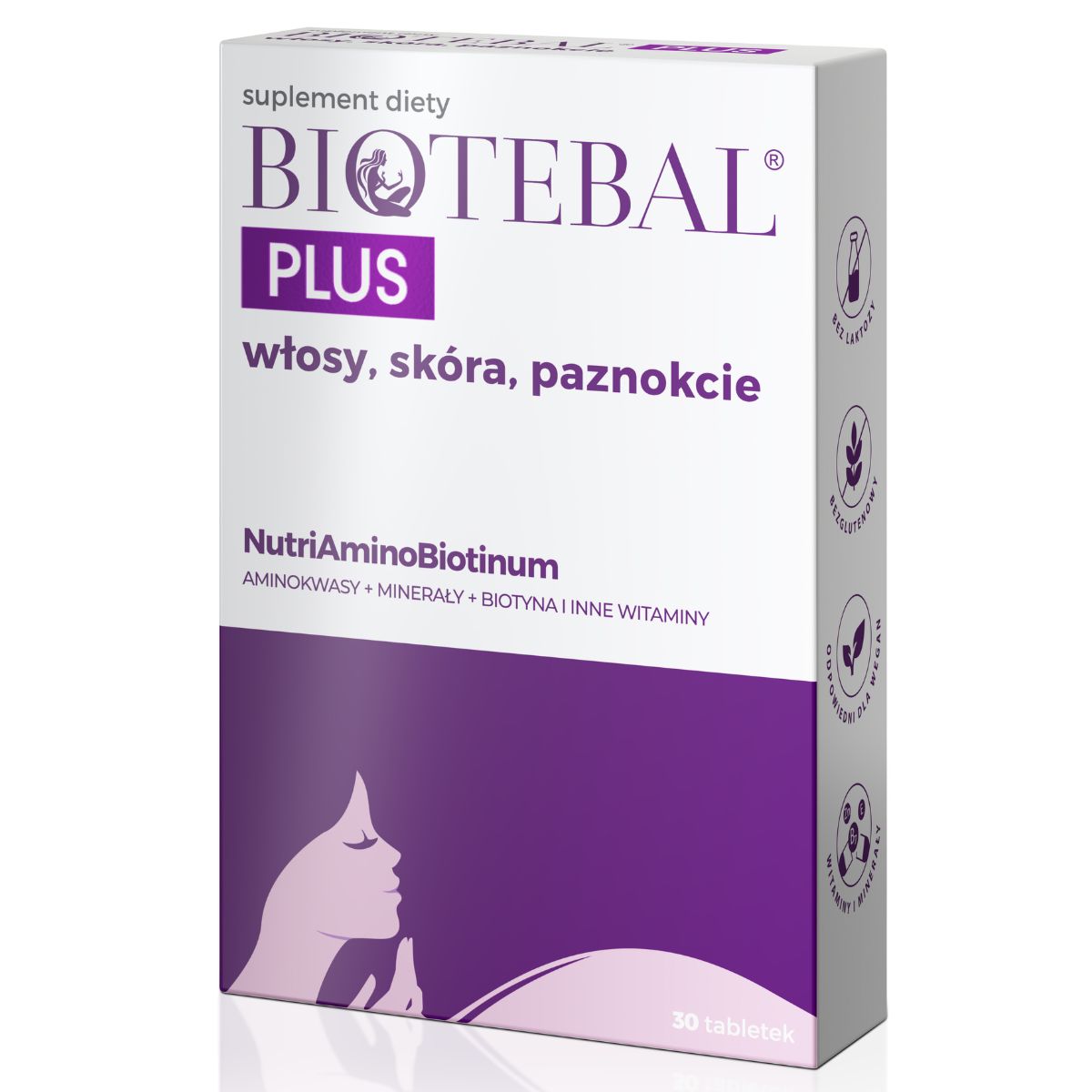 Biotebal Plus Na włosy, skórę i paznokcie - 30 tabletek