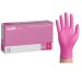 easyCARE - rękawice diagnostyczne nitrylowe bezpudrowe różowe - 100 sztuk - S