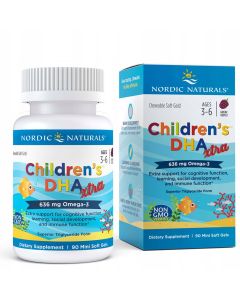 Nordic Naturals - Children's DHA Xtra, 636mg - jagodowy poncz - 90 kapsułek żelowych