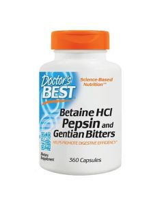 Doctor's Best Betaine Hcl Pepsin & Gentian Bitters - 360 kaps.