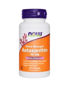 Now Foods Astaxanthin Extra Strength 10 mg – Naturalny antyoksydant, 60 kaps.