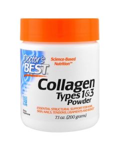 Doctor's Best Collagen Types 1&3 powder - Włosy, skóra, paznokcie, 200g