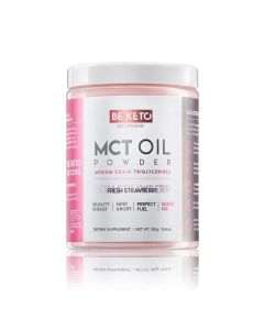 BeKeto Olej MCT w proszku 300g - Świeża Truskawka
