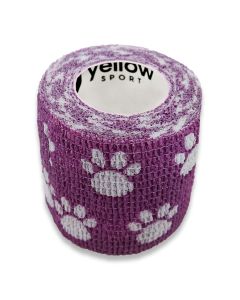 yellowBAND bandaż kohezyjny różne rozmiary i kolory - Fioletowy w łapki - 5 cm