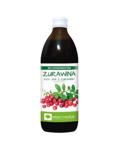 Alter Medica Sok 100% Żurawina 500 ml *długi termin przydatności*