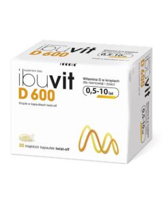 Ibuvit D 600 Witamina D dla niemowląt i dzieci od 0,5 do 10 lat - 30 kapsułek twist-off