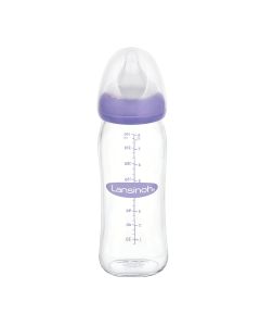 Szklana butelka do karmienia Lansinoh mOmma 240 ml ze smoczkiem Natural Wave w rozmiarze M