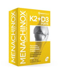 Xenico Pharma Menachinox K2 + D3 4000 FORTE – wspiera zdrowe kości – 30 kapsułek