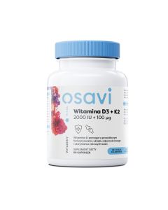 Osavi - Witamina D3 + K2 - 2000IU dla skóry i kości - 60 kapsułek
