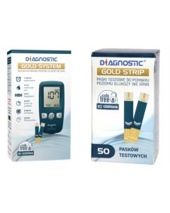Zestaw Diagnostic: Zestaw do pomiaru glukozy + Paski testowe 50 sztuk