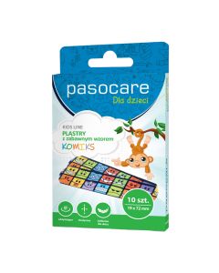 Zestaw plastrów dla dzieci Pasocare Kids Line Komiks Buźki - 10 sztuk