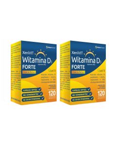 Zestaw Xenico: 2 x Xenico Pharma XeniVIT Witamina D3 4000 FORTE - 2 x 120 kapsułek