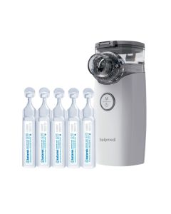 Zestaw do nebulizacji Helpmedi NebuCare Max - Nebulizator + sól fizjologiczna