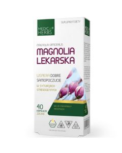 Medica Herbs Magnolia Lekarska – Naturalne wsparcie dla relaksu i zdrowia - 40 kapsułek