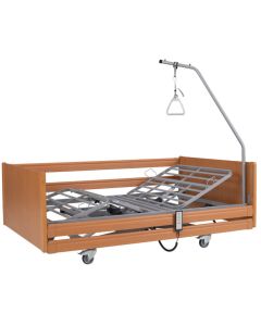 Elbur Łóżko elektryczne czterosegmentowe, (leże metalowe, barierki drewniane, wysięgnik) Bezpieczne obciążenie robocze 250 kg PB X4
