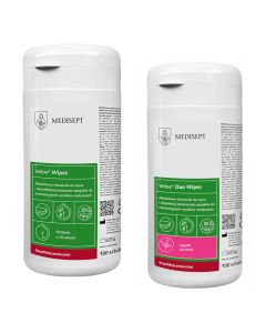 Zestaw Medisept: Chusteczki Velox Wipes - 100 szt + Medisept Chusteczki Velox DUO - 100 szt