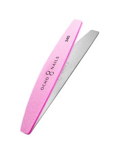 Ocho Nails pilnik półksiężyc metalowy rdzeń + polerki 240 - 10 sztuk