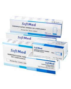 Samoprzylepne torebki do sterylizacji foliowo-papierowe Soft Med - 200szt - 90 mm x 260 mm