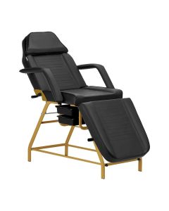 Activeshop Fotel kosmetyczny 557G z kuwetami złoto czarny