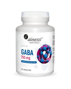 Aliness - GABA (Kwas gamma-aminomasłowy) 750 mg - 100 vege tabletek