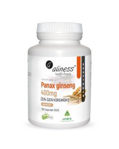 Aliness - Panax Ginseng - Żeń-szeń koreański 20% 400mg - 100 vege kapsułka