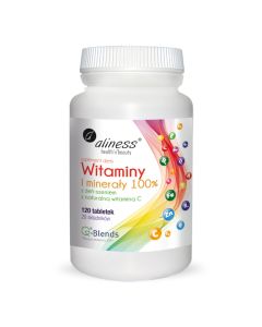 Aliness - Witaminy i Minerały z żeń-szeniem, Witamina C - 120 tabletek
