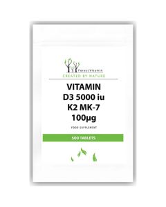 FOREST VITAMIN WITAMINA D3 5000 iu+K2 MK-7 200 mcg 500 tabletek