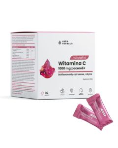 Witamina C 1000 mg Aura Herbals naturalna z aceroli - 30 saszetek