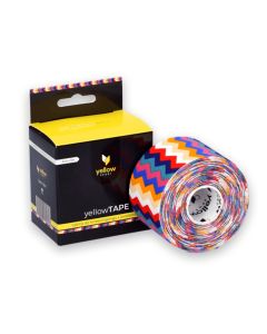 YellowTAPE Taśma do kinesiotapingu - Kolorowy zygzak - 5 cm