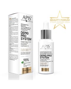 APIS DEPIQ PRO SYSTEM Depigmentujący booster z α-arbutyną 1% i kompleksem rozjaśniającym 1% 30 ml