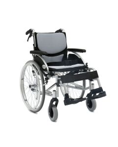 ARmedical Wózek inwalidzki aluminiowy ultralekki ERGONOMIC AR-300 - Srebrny, koła pełne, szer. 41 cm