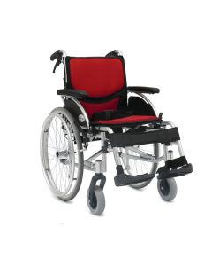 ARmedical Wózek inwalidzki aluminiowy ultralekki ERGONOMIC AR-300 - Czerwony, koła pompowane, szer. 46 cm