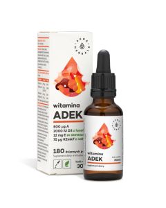 Aura Herbals - Witamina ADEK, A + D3 2000 IU + E + K2 - krople 30 ml