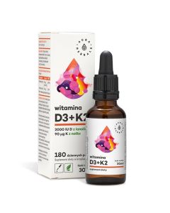 Aura Herbals -  Witamina D3 krople 2000 IU + K2 - 30 ml