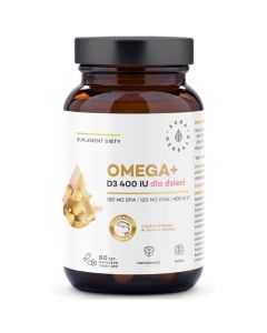 Aura Herbals - Omega+ Witamina D3 400 IU dla dzieci