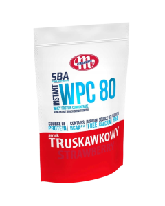 Mlekovita - Koncentrat białka serwatkowego WPC 80 - 700g - Smak Truskawkowy