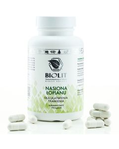 Biolit - Nasiona łopianu - dla ułatwienia trawienia - 190 kapsułek
