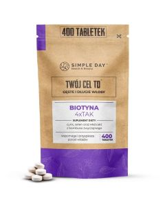 Biotyna 4xTAK z naturalnym krzemem – Wzmocnienie dla włosów, skóry i paznokci – 400 tabletek