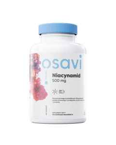 Osavi Niacynamid 500mg - Średniołańcuchowe kwasy tłuszczowe 120 kapsułek