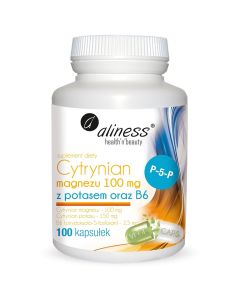 Aliness Cytrynian Magnezu 100 mg z potasem 150 mg oraz B6 (P-5-P) - 100 vege kapsułek