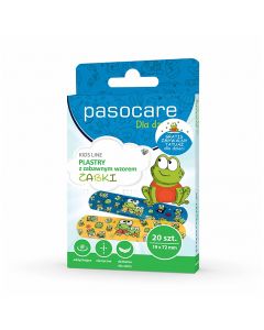 Zestaw plastrów dla dzieci Pasocare Żabki 19 x 72 mm - 20 sztuk
