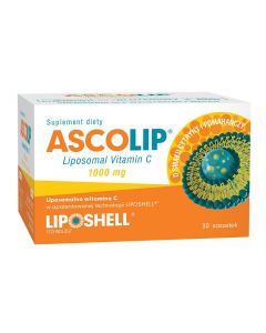 Witamina C Ascolip Liposomalna 1000 mg o smaku pomarańczy i cytryny - 30 saszetek