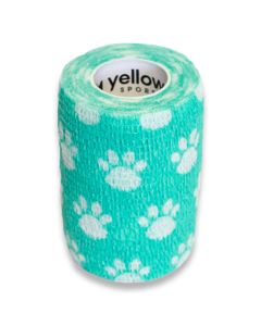 yellowBAND bandaż kohezyjny różne rozmiary i kolory - Zielony w łapki - 7,5 cm