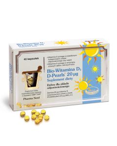 Pharma Nord Witamina D3 D-pearls 800 jm 20 µg - wspiera układ odpornościowy 40 kaps.