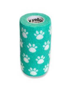 yellowBAND bandaż kohezyjny różne rozmiary i kolory - Zielony w łapki - 10 cm