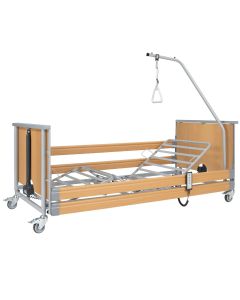 Elbur Łóżko elektryczne czterosegmentowe, (leże drewniane listwy sprężynujące, barierki drewniane, wysięgnik, bez rastomatu) PB 325LOW
