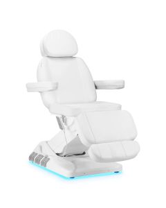 SILLON Elektryczny fotel kosmetyczny SILLON Luxury 3 silniki biały sterowanie nożne