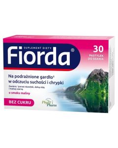 Fiorda o smaku malinowym 30 pastylek do ssania