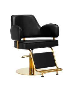 Fotel fryzjerski Gabbiano Linz NQ - złota podstawa - Czarny